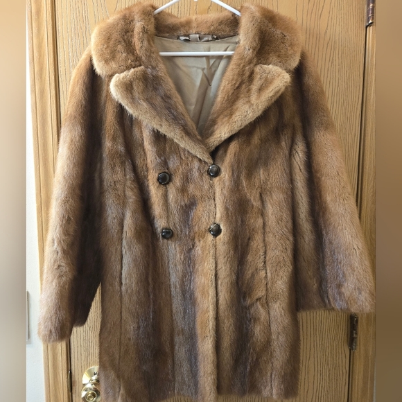 Vintage 100% Mink Heavy Weight Coat sz estimate Medium - Picture 1 of 10
